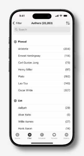 Filter quote by author