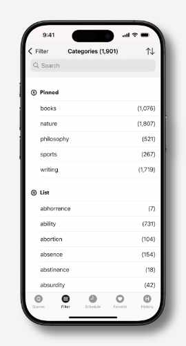 Filter quote by category