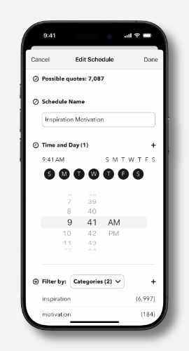 Schedule quote on time and day of the week