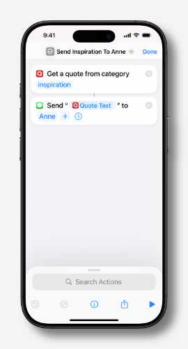 Shortcut to send a message